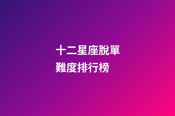 十二星座脫單難度排行榜
