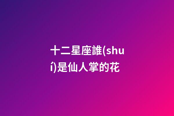 十二星座誰(shuí)是仙人掌的花