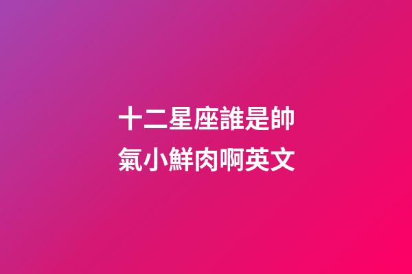 十二星座誰是帥氣小鮮肉啊英文-第1張-星座運勢-玄機派