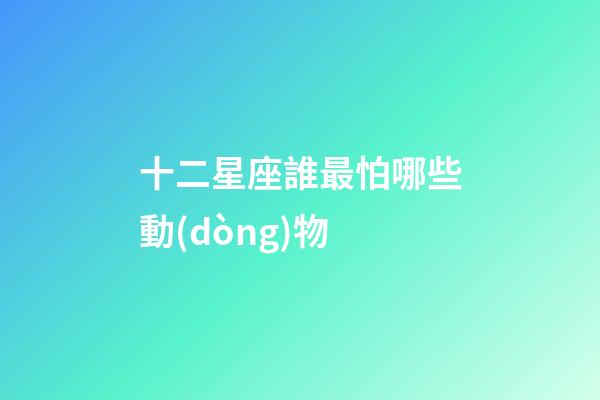 十二星座誰最怕哪些動(dòng)物-第1張-星座運(yùn)勢(shì)-玄機(jī)派