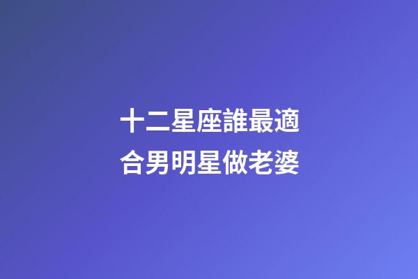 十二星座誰最適合男明星做老婆-第1張-星座運勢-玄機派