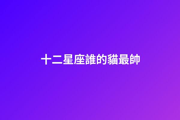 十二星座誰的貓最帥-第1張-星座運勢-玄機派