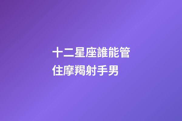 十二星座誰能管住摩羯射手男-第1張-星座運勢-玄機派