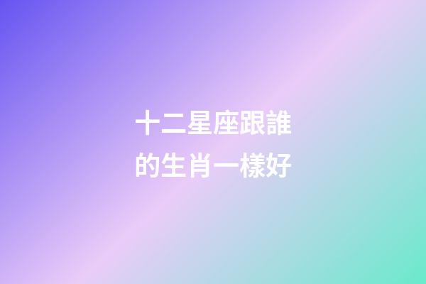 十二星座跟誰的生肖一樣好-第1張-星座運勢-玄機派