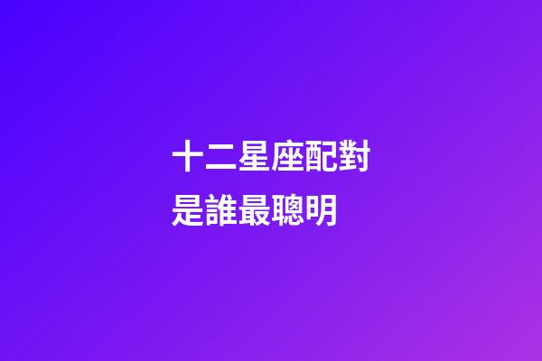 十二星座配對是誰最聰明-第1張-星座運勢-玄機派