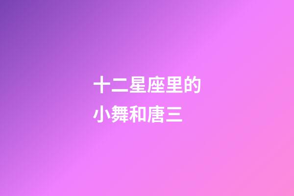 十二星座里的小舞和唐三-第1張-星座運勢-玄機派