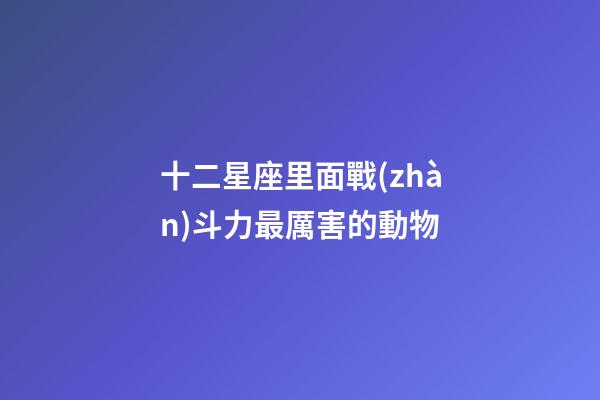 十二星座里面戰(zhàn)斗力最厲害的動物