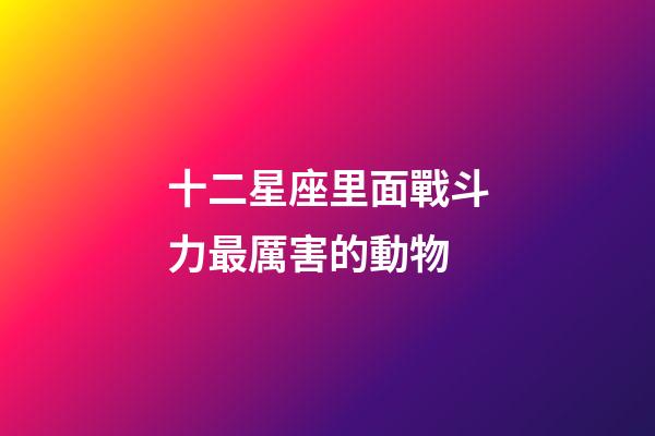 十二星座里面戰斗力最厲害的動物-第1張-星座運勢-玄機派