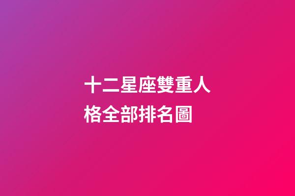 十二星座雙重人格全部排名圖-第1張-星座運(yùn)勢-玄機(jī)派