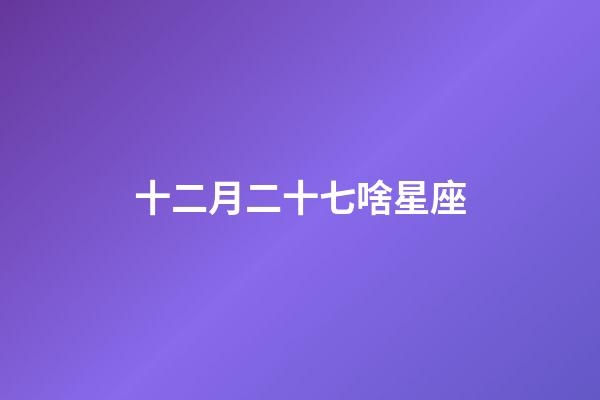 十二月二十七啥星座-第1張-星座運(yùn)勢(shì)-玄機(jī)派