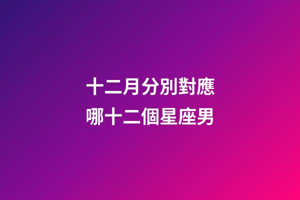 十二月分別對應哪十二個星座男-第1張-星座運勢-玄機派