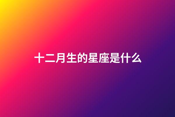 十二月生的星座是什么-第1張-星座運勢-玄機派