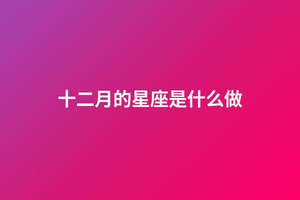十二月的星座是什么做-第1張-星座運勢-玄機派