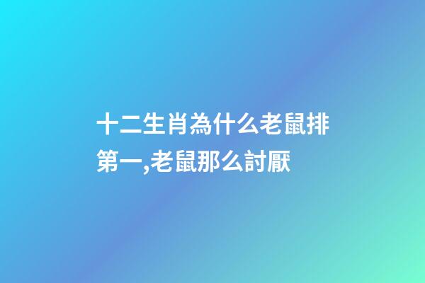 十二生肖為什么老鼠排第一,老鼠那么討厭-第1張-觀點(diǎn)-玄機(jī)派
