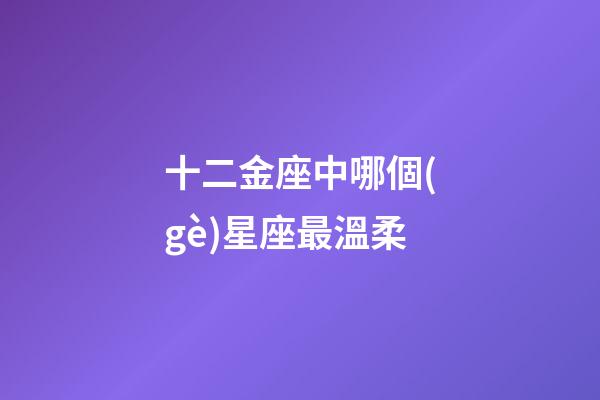 十二金座中哪個(gè)星座最溫柔-第1張-星座運(yùn)勢-玄機(jī)派
