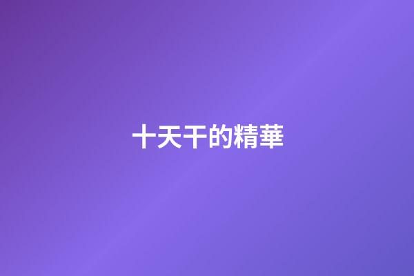 十天干的精華