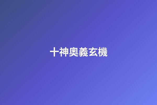 十神奧義玄機