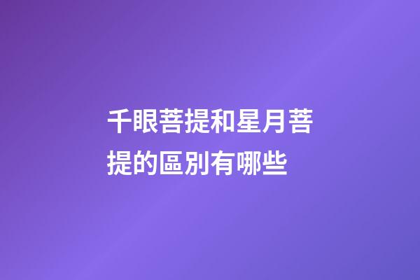 千眼菩提和星月菩提的區別有哪些