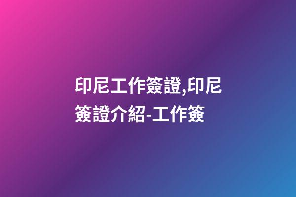 印尼工作簽證,印尼簽證介紹-工作簽-第1張-觀點-玄機派