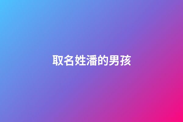 取名姓潘的男孩(男孩起名姓潘)-第1張-男孩起名-玄機派