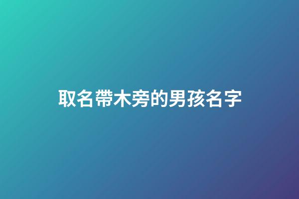 取名帶木旁的男孩名字(取名帶木旁的男孩名字小名)-第1張-男孩起名-玄機派