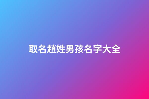 取名趙姓男孩名字大全(起名趙姓男孩名字大全)-第1張-男孩起名-玄機派