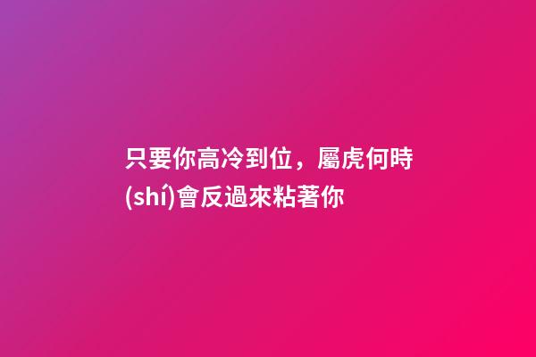 只要你高冷到位，屬虎何時(shí)會反過來粘著你