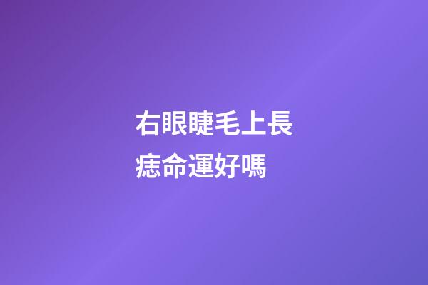 右眼睫毛上長痣命運好嗎