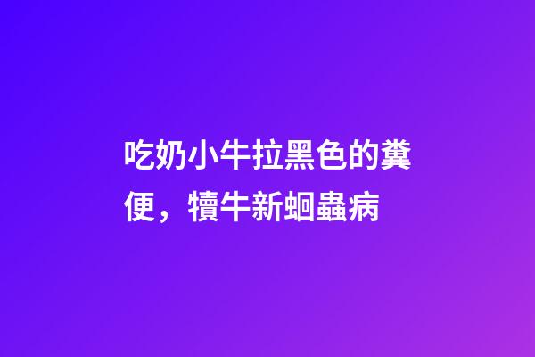 吃奶小牛拉黑色的糞便，犢牛新蛔蟲病-第1張-觀點-玄機派