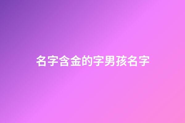名字含金的字男孩名字(帶金含義的名字男孩)-第1張-男孩起名-玄機派