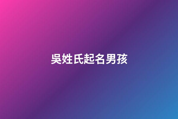 吳姓氏起名男孩(吳姓氏起名男孩有藝術前程似錦的名字)-第1張-男孩起名-玄機派
