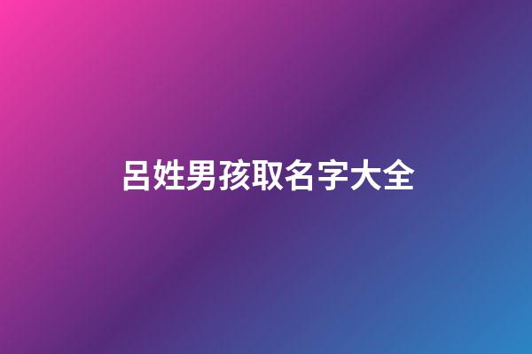 呂姓男孩取名字大全(呂姓男寶名字)-第1張-男孩起名-玄機派