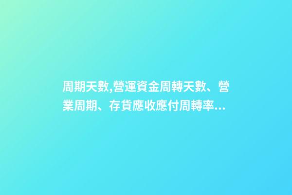 周期天數,營運資金周轉天數、營業周期、存貨應收應付周轉率關系-第1張-觀點-玄機派