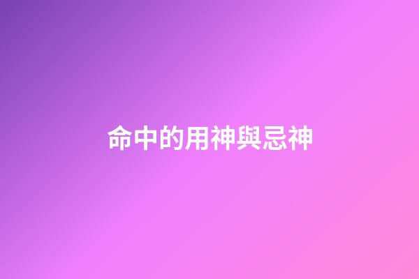 命中的用神與忌神
