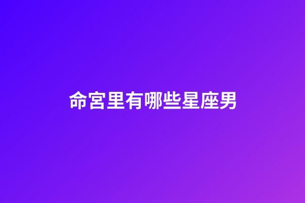 命宮里有哪些星座男-第1張-星座運勢-玄機派