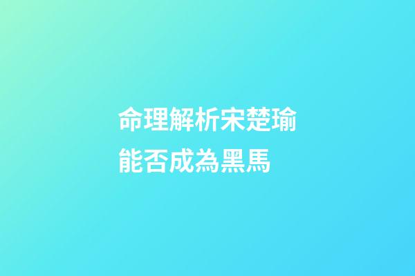 命理解析宋楚瑜能否成為黑馬