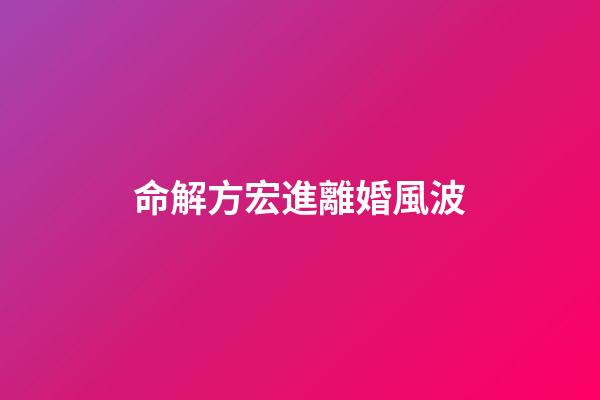 命解方宏進離婚風波