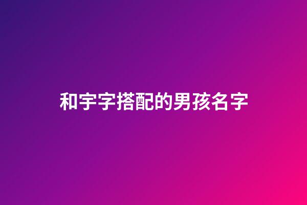 和宇字搭配的男孩名字(宇字搭配的男孩名字寓意)-第1張-男孩起名-玄機派