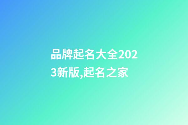 品牌起名大全2023新版,起名之家-第1張-商標起名-玄機派