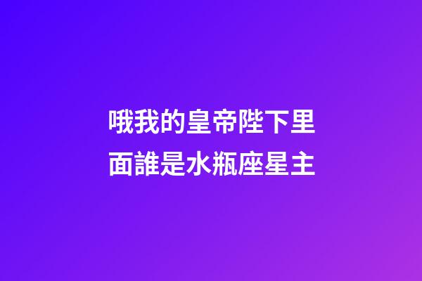 哦我的皇帝陛下里面誰是水瓶座星主-第1張-星座運勢-玄機派