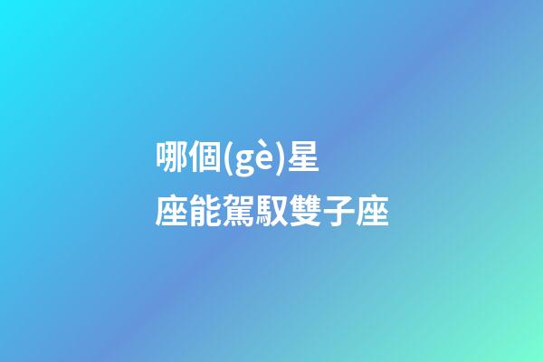 哪個(gè)星座能駕馭雙子座（什么星座治得了雙子座）-第1張-星座運(yùn)勢-玄機(jī)派