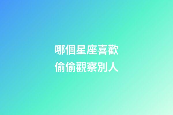 哪個星座喜歡偷偷觀察別人-第1張-星座運勢-玄機派