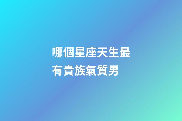 哪個星座天生最有貴族氣質男-第1張-星座運勢-玄機派