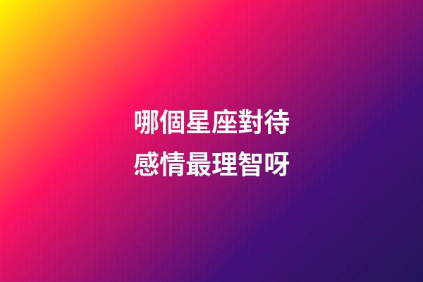 哪個星座對待感情最理智呀-第1張-星座運勢-玄機派