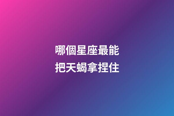 哪個星座最能把天蝎拿捏住-第1張-星座運勢-玄機派