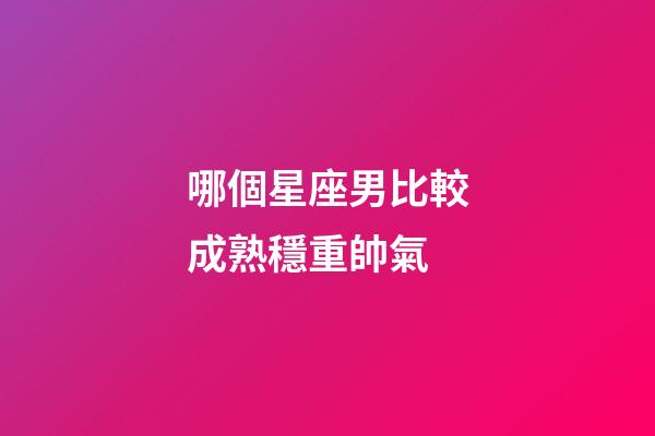 哪個星座男比較成熟穩重帥氣-第1張-星座運勢-玄機派