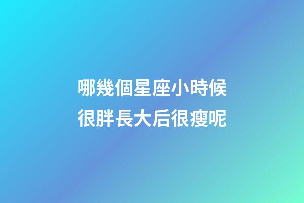 哪幾個星座小時候很胖長大后很瘦呢-第1張-星座運勢-玄機派