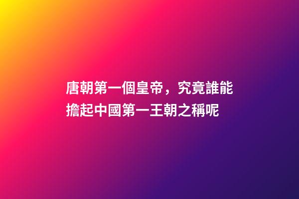 唐朝第一個皇帝，究竟誰能擔起中國第一王朝之稱呢-第1張-觀點-玄機派