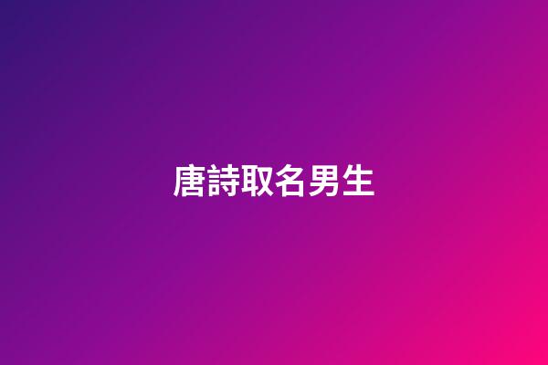 唐詩取名男生(唐詩名字男)-第1張-男孩起名-玄機派