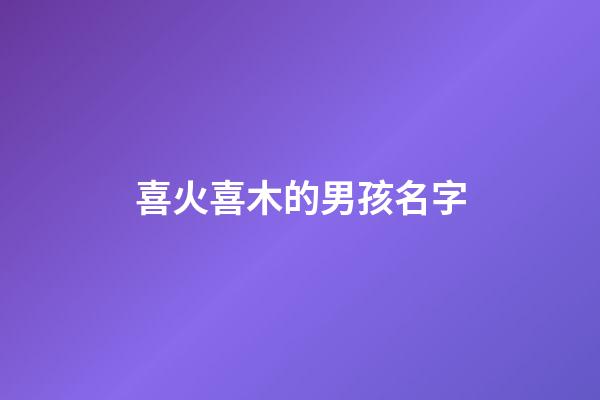 喜火喜木的男孩名字(八字喜火和木字男孩名字)-第1張-男孩起名-玄機派